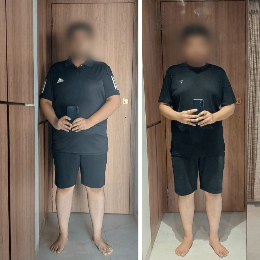 weight loss success story Rahul before and after fat loss transformation