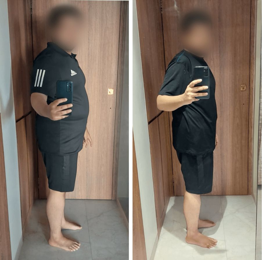 weight loss success story Rahul before and after fat loss transformation